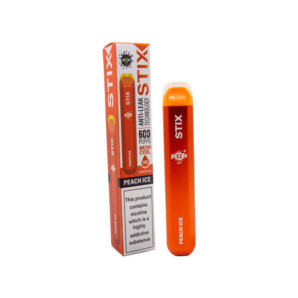 20mg Pop Hit Stix Disposable Vaping Device 600 Puffs