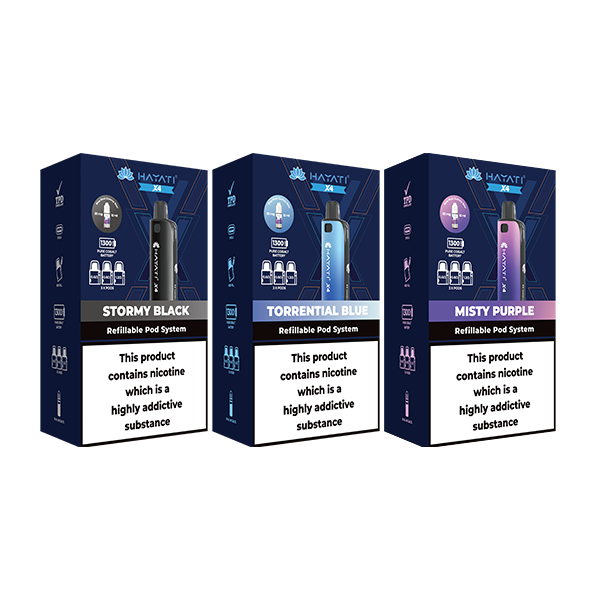 Hayati X4 Refillable Pod Vape Kit  Includes 1X Nic Salts 20mg + 3x Refillable Pods
