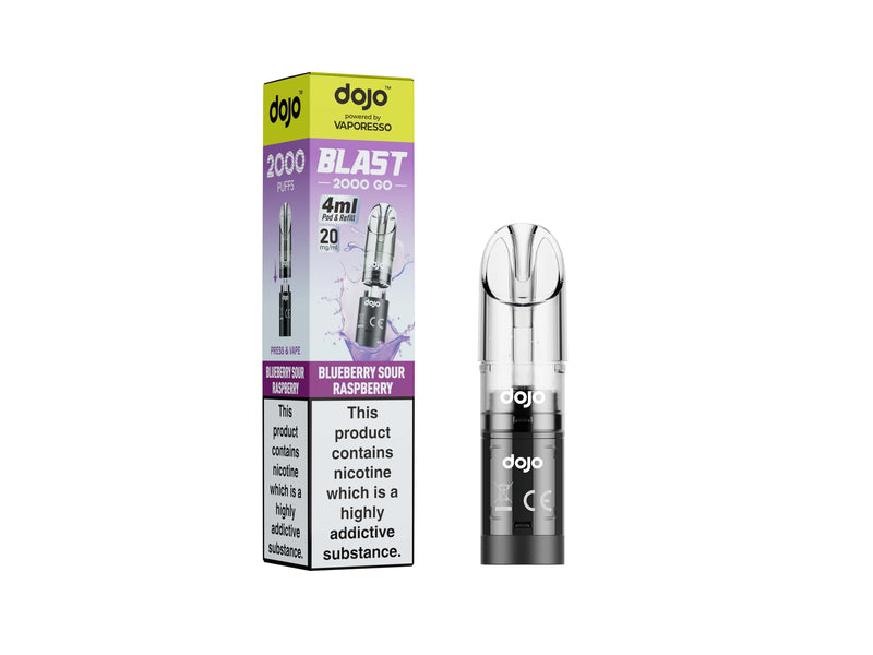 DOJO BLAST 2000 Go Transparent Pod &amp; Refill (Powered by Vaporesso) [Ten Tangerines 20mg]