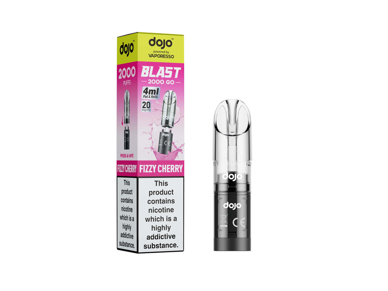 DOJO BLAST 2000 Go Transparent Pod &amp; Refill (Powered by Vaporesso) [Blueberry 20mg]
