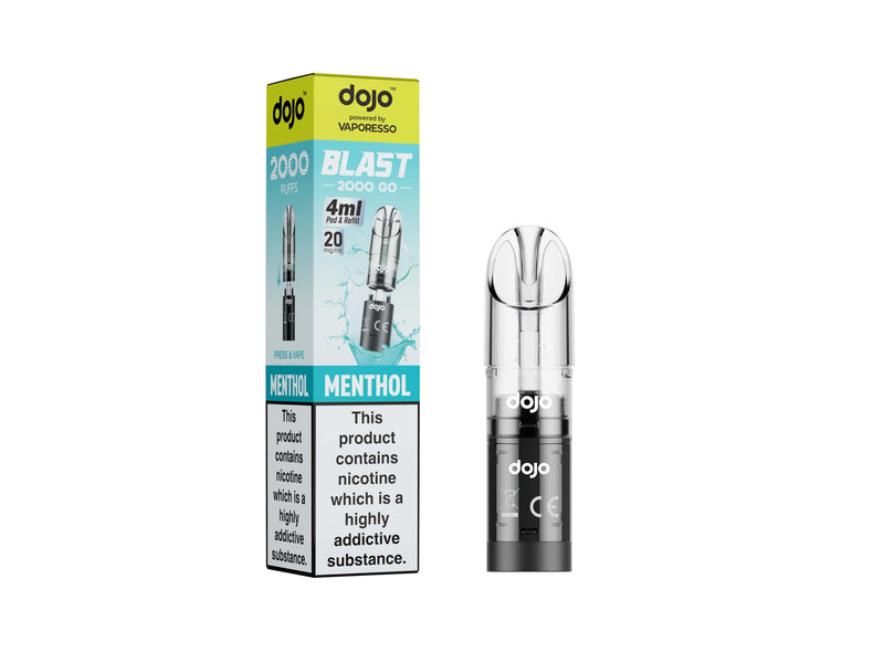 DOJO BLAST 2000 Go Transparent Pod &amp; Refill (Powered by Vaporesso) [Blue Razz Lemonade 20mg]