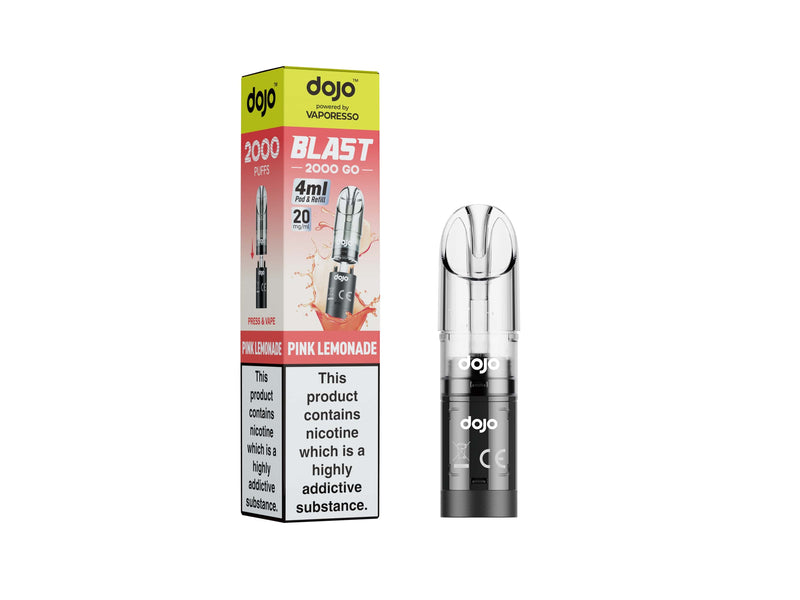 DOJO BLAST 2000 Go Transparent Pod & Refill (Powered by Vaporesso) [Cherry Ice 20mg]