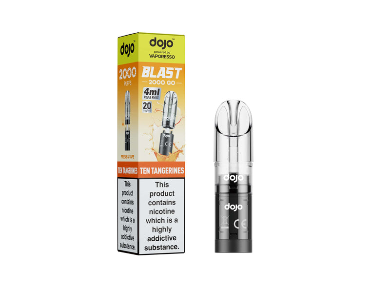 DOJO BLAST 2000 Go Transparent Pod & Refill (Powered by Vaporesso) [Blueberry Sour Raspberry 20mg]