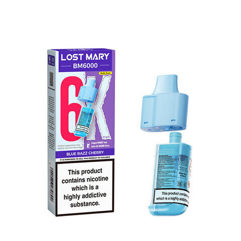 Lost Mary BM6000 Pod &amp; Refill - Blue Razz Cherry [20mg]