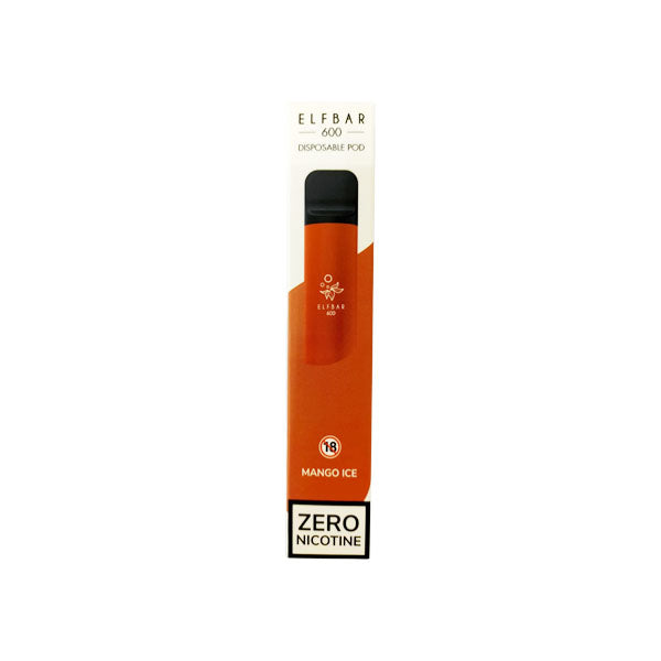 ELF Bar 600 0mg Disposable Vape Pod 600 Puffs Zero Nicotine