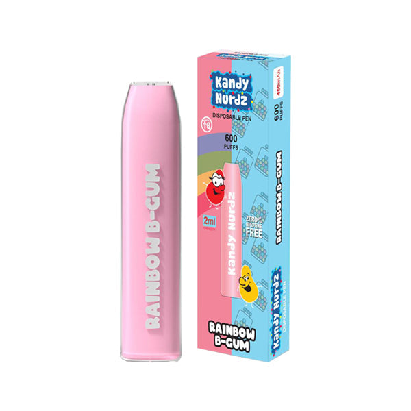 Kandy Nurdz Bar 0mg Disposable Vape 600 Puffs Zero Nicotine