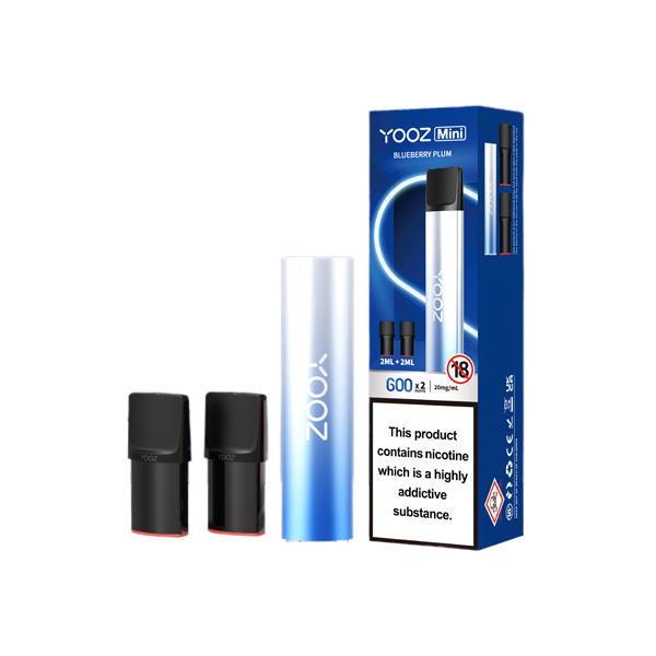 20mg Yooz Mini Rechargeable Device & Vape Pods x2 600 Puffs