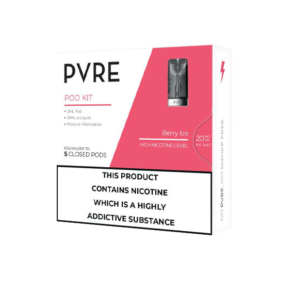 PVRE 20mg Refillable Pod Kit (50VG/50PG) - Plus 10ml E-liquid