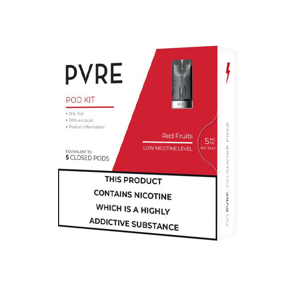 PVRE 5mg Refillable Pod Kit (50VG/50PG) - Plus 10ml E-liquid