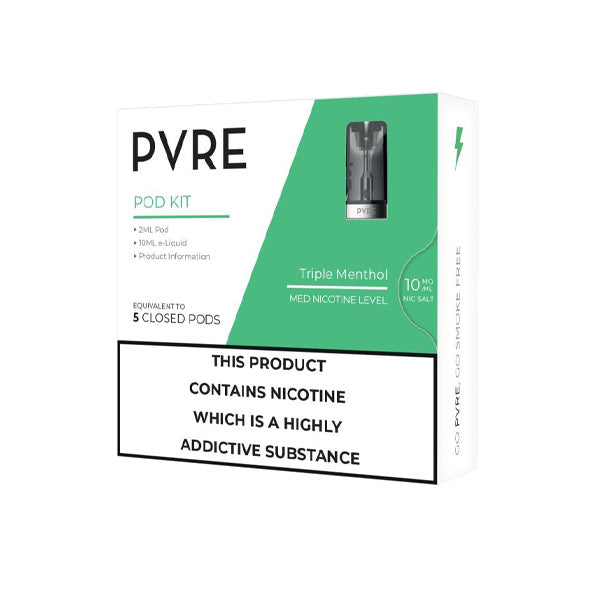 PVRE 10mg Refillable Pod Kit (50VG/50PG) - Plus 10ml E-liquid